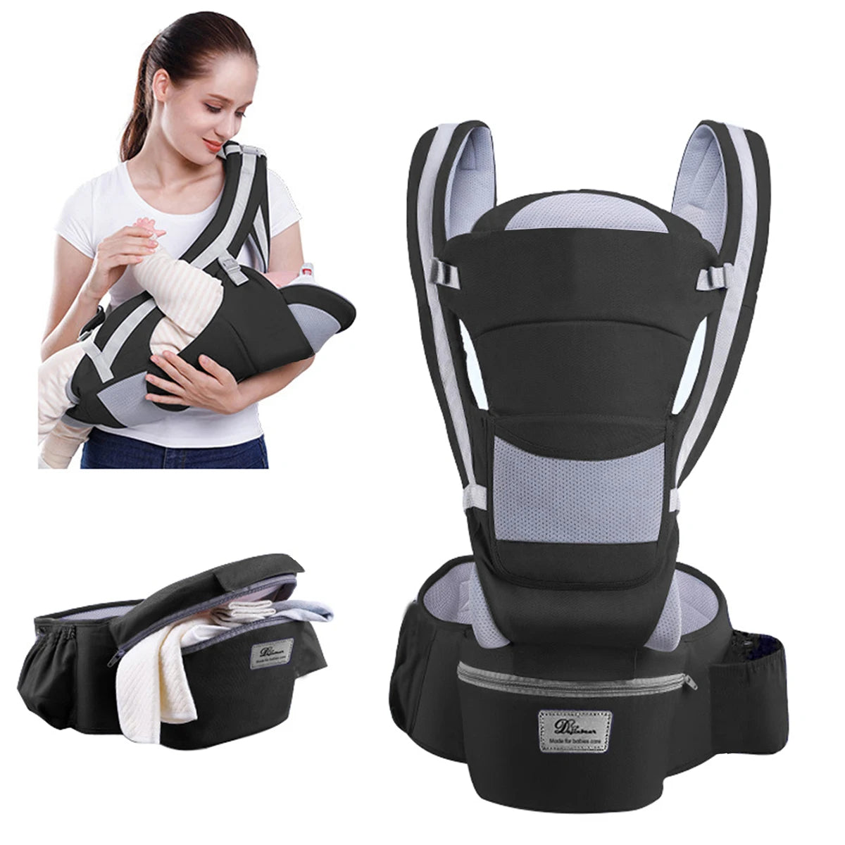 CarryNest™ 6-in-1 Ergonomic Baby Carrier & Hip Seat